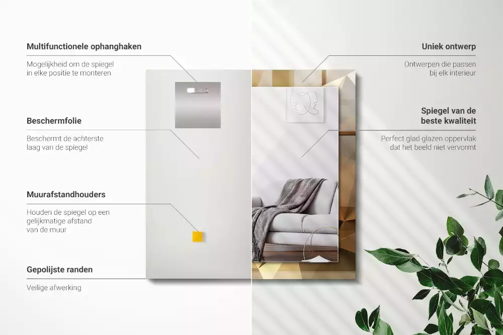 Rechteckiger dekorativer spiegel Geometrische Formen