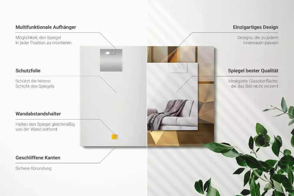 Rechteckiger dekorativer spiegel Geometrische Formen