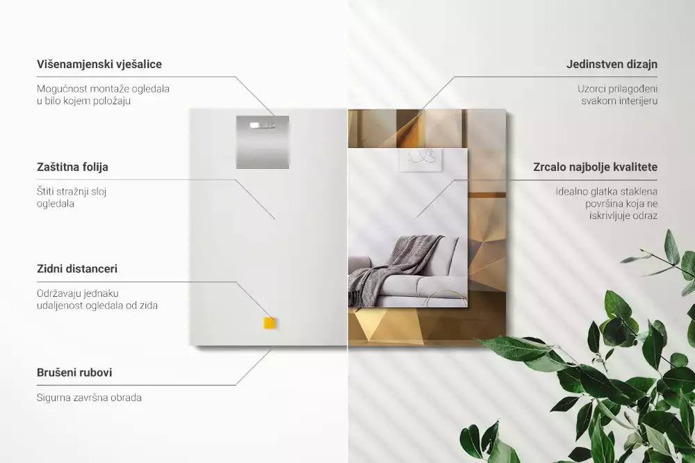 Rechteckiger dekorativer spiegel Geometrische Formen