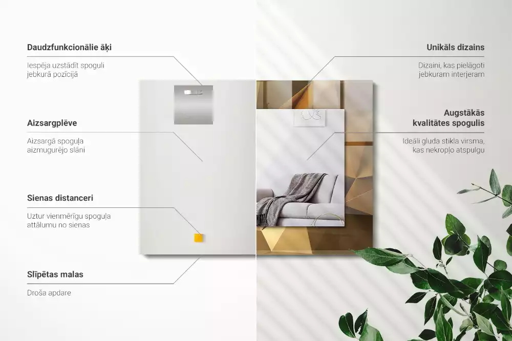 Rechteckiger dekorativer spiegel Geometrische Formen