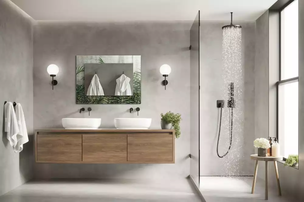 Rechteckiger spiegel Grüne Farnblätter