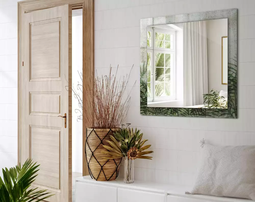 Rechteckiger spiegel Grüne Farnblätter