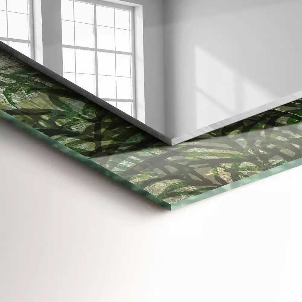 Rechteckiger spiegel Grüne Farnblätter