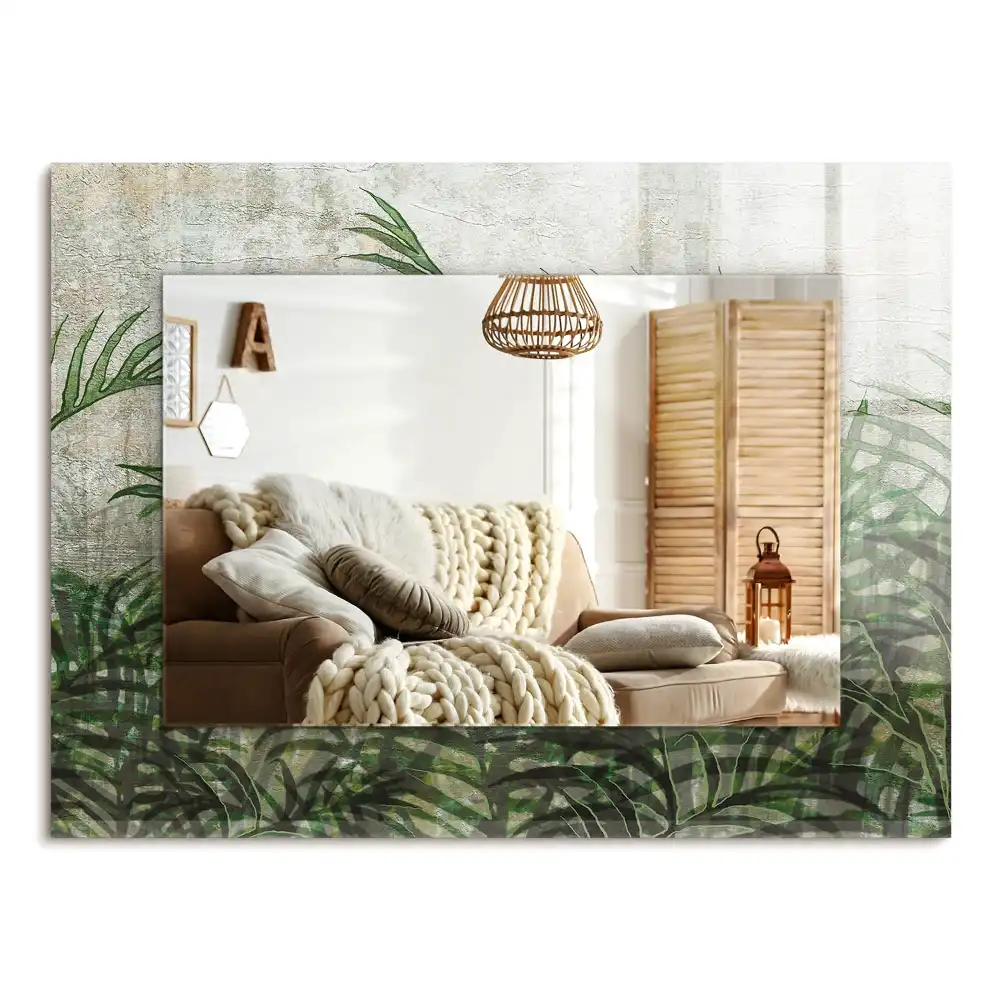 Rechteckiger spiegel Grüne Farnblätter