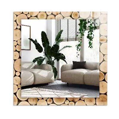 Spiegel mit rechteckigem aufdruck Baumstammschnitte