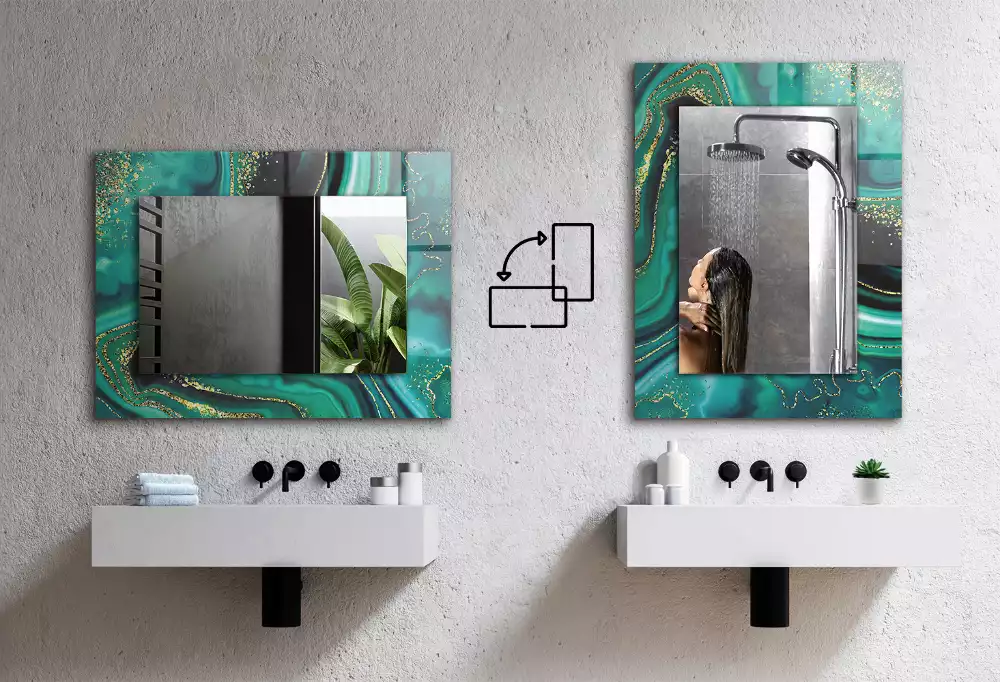 Spiegel mit rechteckigem aufdruck Baumstammschnitte