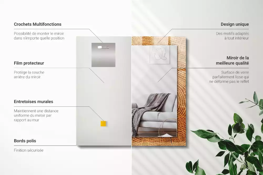 Rechteckiger spiegel Baumquerschnitt Ringe