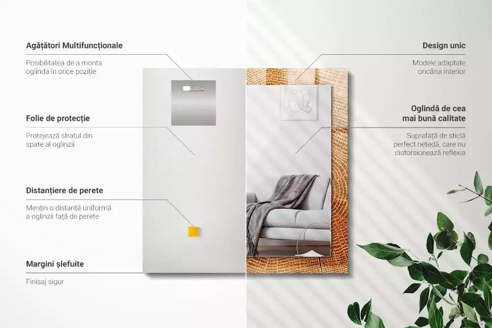 Rechteckiger spiegel Baumquerschnitt Ringe