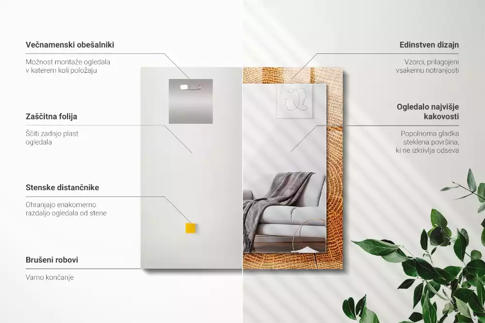 Rechteckiger spiegel Baumquerschnitt Ringe