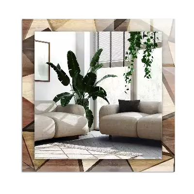 Rechteckiger dekorativer spiegel Holzgeometrische Muster