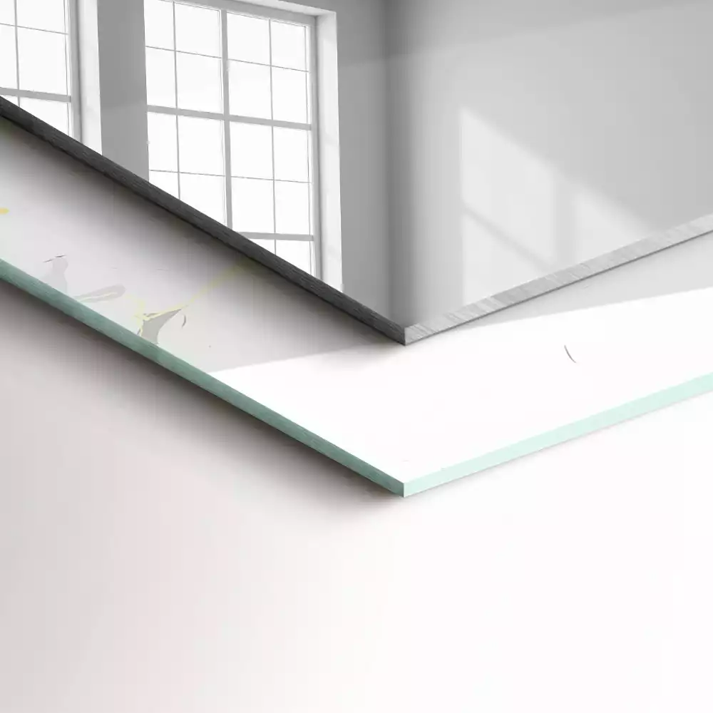 Rechteckiger spiegel Weißes Marmormuster