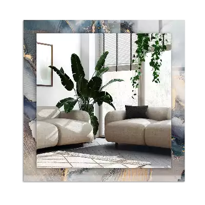 Rechteckiger spiegel Abstrakte blaue Kunst