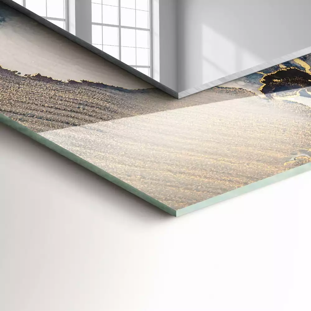 Rechteckiger spiegel Abstrakte blaue Kunst