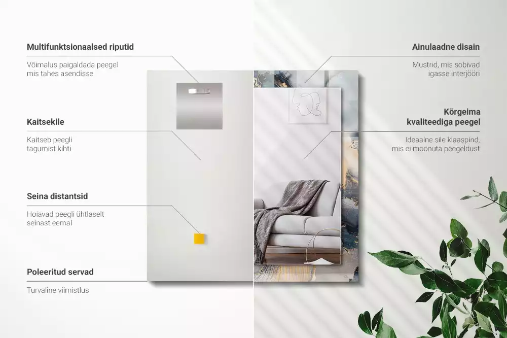 Rechteckiger spiegel Abstrakte blaue Kunst