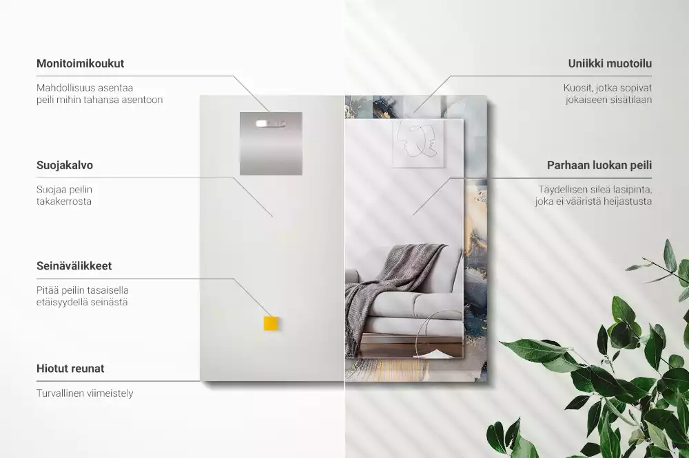 Rechteckiger spiegel Abstrakte blaue Kunst