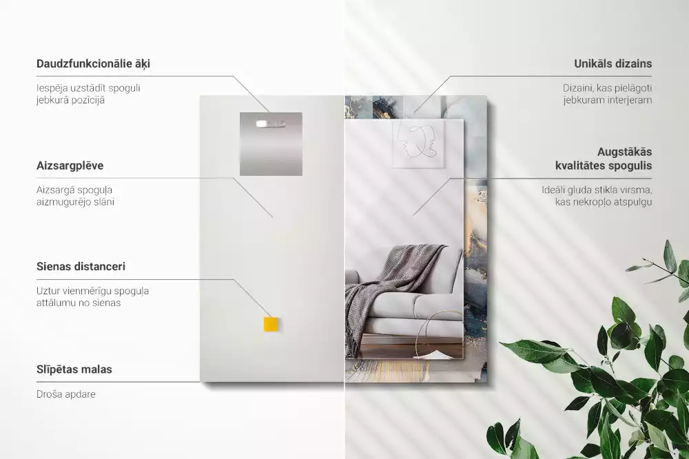 Rechteckiger spiegel Abstrakte blaue Kunst