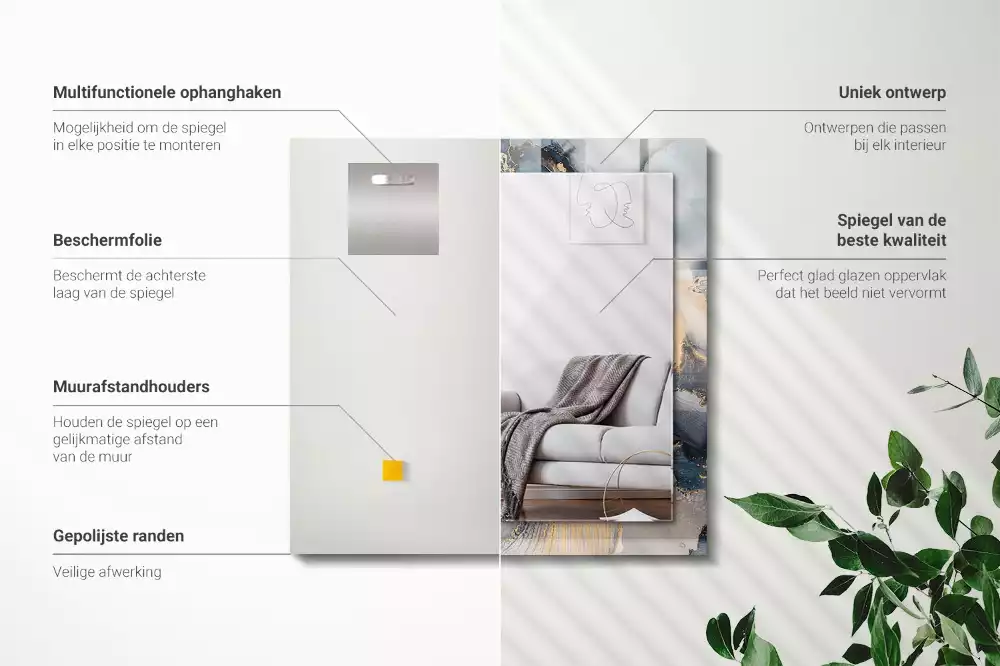 Rechteckiger spiegel Abstrakte blaue Kunst