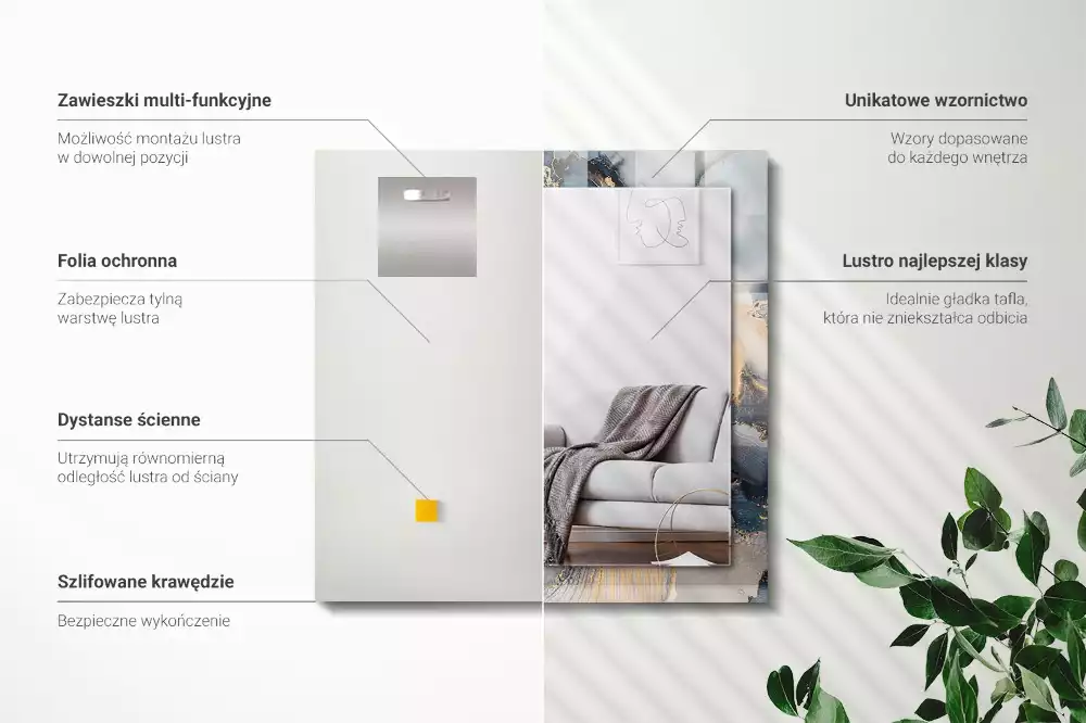 Rechteckiger spiegel Abstrakte blaue Kunst