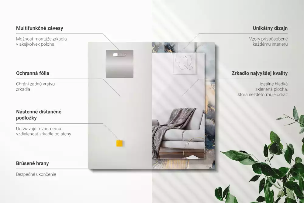 Rechteckiger spiegel Abstrakte blaue Kunst