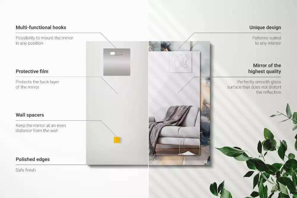 Rechteckiger spiegel Abstrakte blaue Kunst