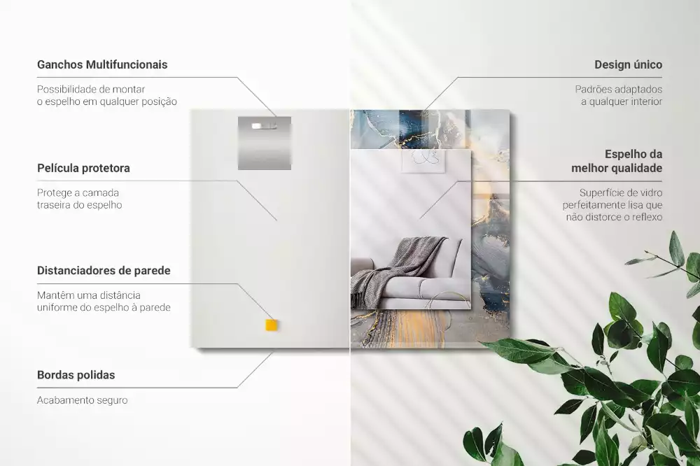 Rechteckiger spiegel Abstrakte blaue Kunst