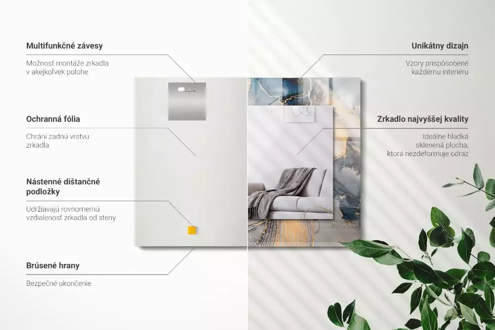 Rechteckiger spiegel Abstrakte blaue Kunst