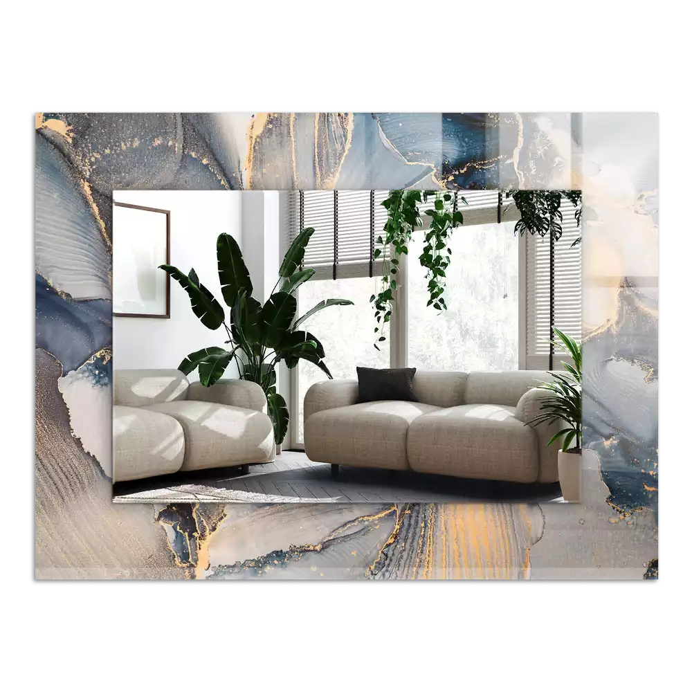 Rechteckiger spiegel Abstrakte blaue Kunst