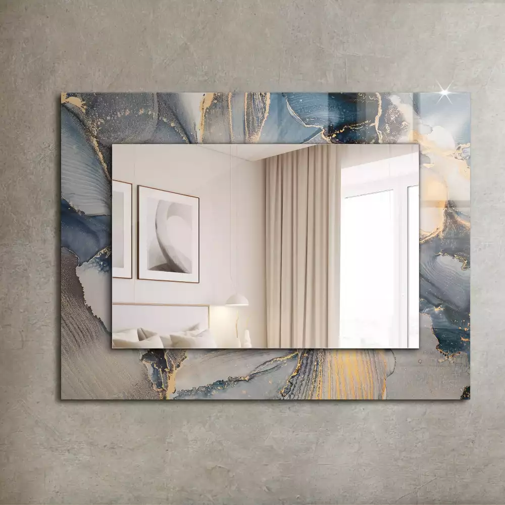 Rechteckiger spiegel Abstrakte blaue Kunst