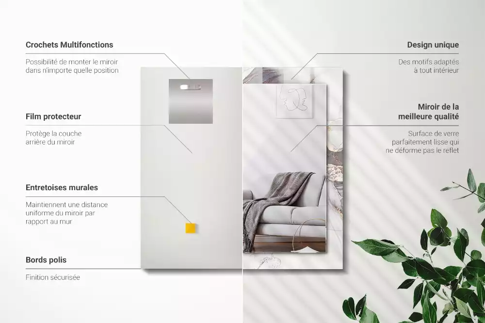 Rechteckiger dekorativer spiegel Abstrakte Kunst Marmor