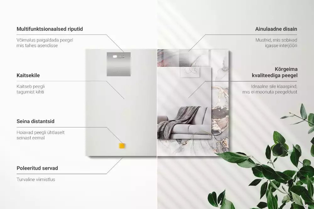 Rechteckiger dekorativer spiegel Abstrakte Kunst Marmor