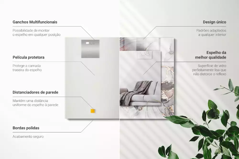 Rechteckiger dekorativer spiegel Abstrakte Kunst Marmor