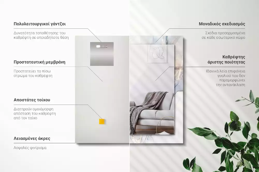 Spiegel mit rechteckigem aufdruck Abstrakte Kunst Marmor