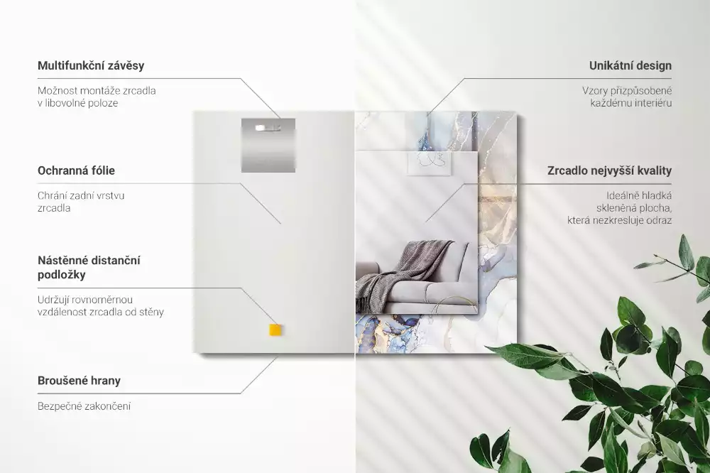 Spiegel mit rechteckigem aufdruck Abstrakte Kunst Marmor