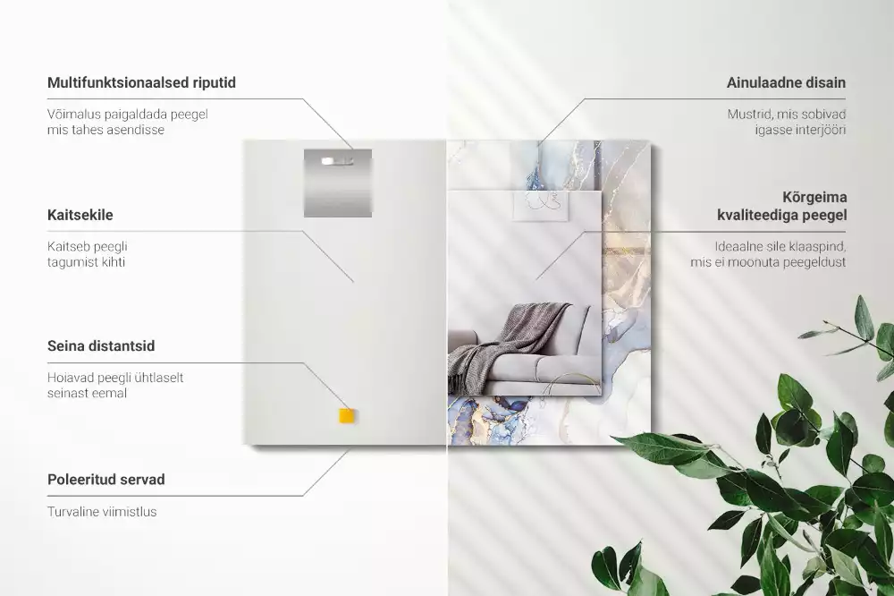 Spiegel mit rechteckigem aufdruck Abstrakte Kunst Marmor