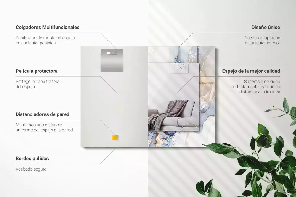 Spiegel mit rechteckigem aufdruck Abstrakte Kunst Marmor