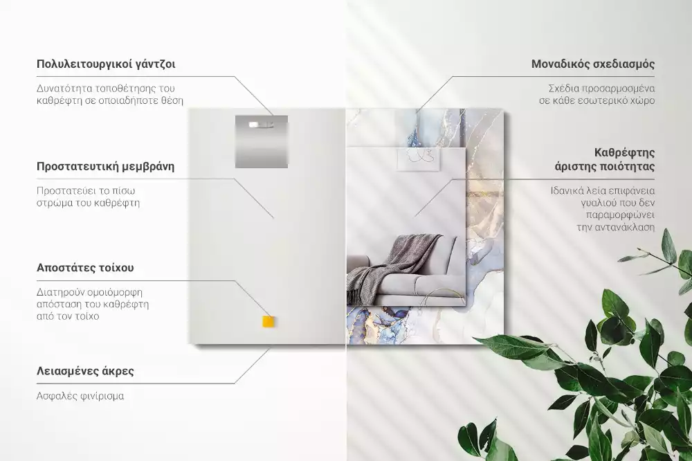 Spiegel mit rechteckigem aufdruck Abstrakte Kunst Marmor