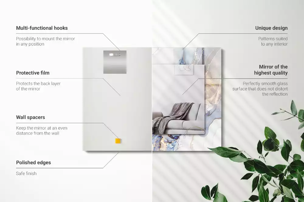 Spiegel mit rechteckigem aufdruck Abstrakte Kunst Marmor