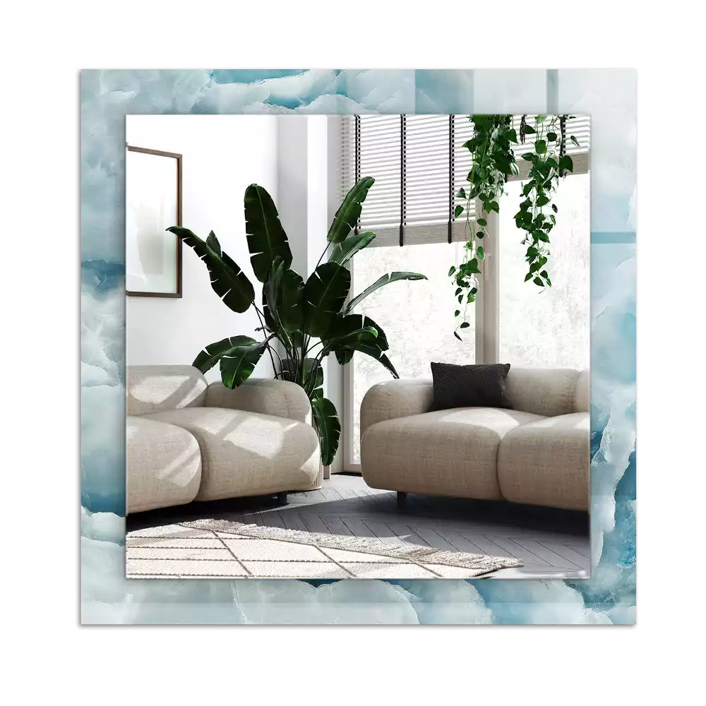 Rechteckiger spiegel Blaue Marmortextur