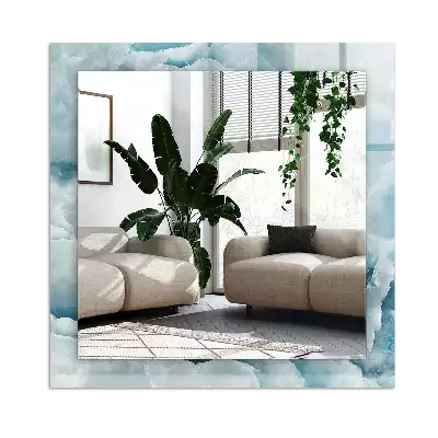 Rechteckiger spiegel Blaue Marmortextur