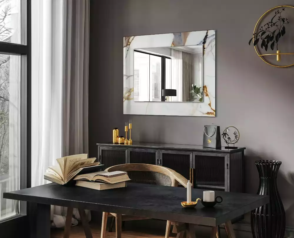 Rechteckiger dekorativer spiegel Marmor mit Adern