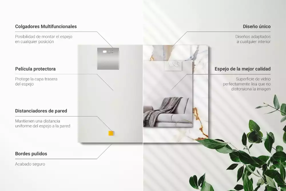 Rechteckiger dekorativer spiegel Marmor mit Adern