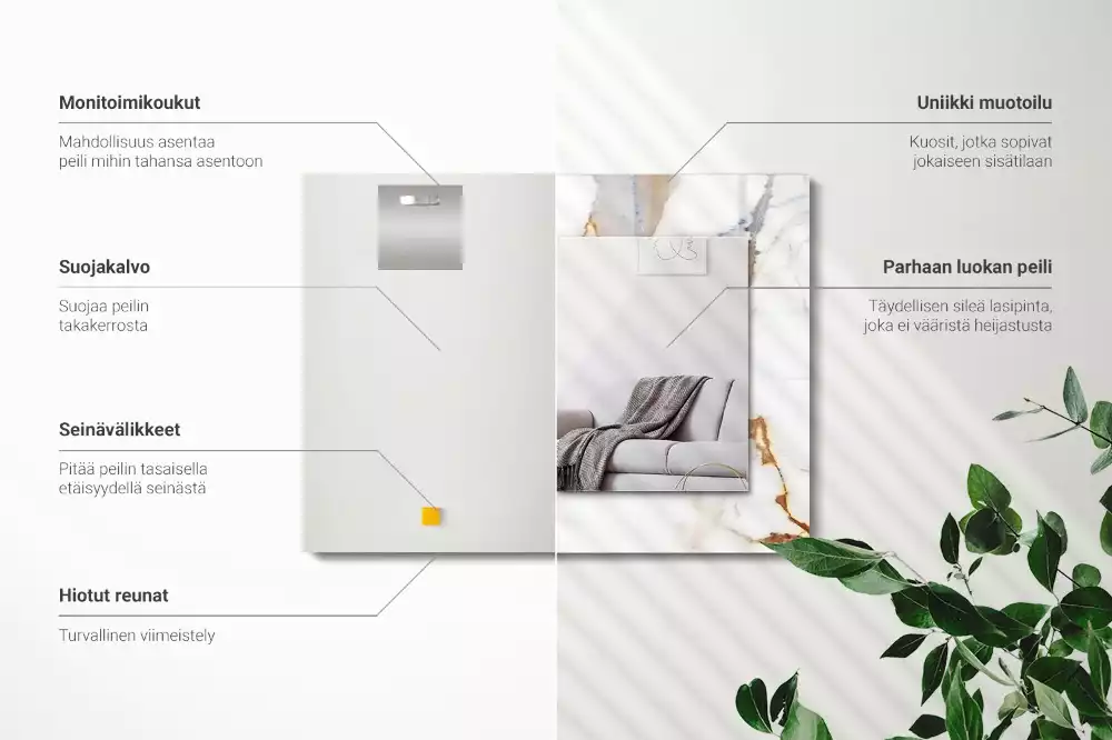 Rechteckiger dekorativer spiegel Marmor mit Adern