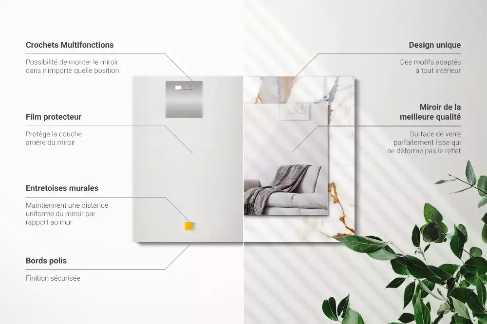 Rechteckiger dekorativer spiegel Marmor mit Adern