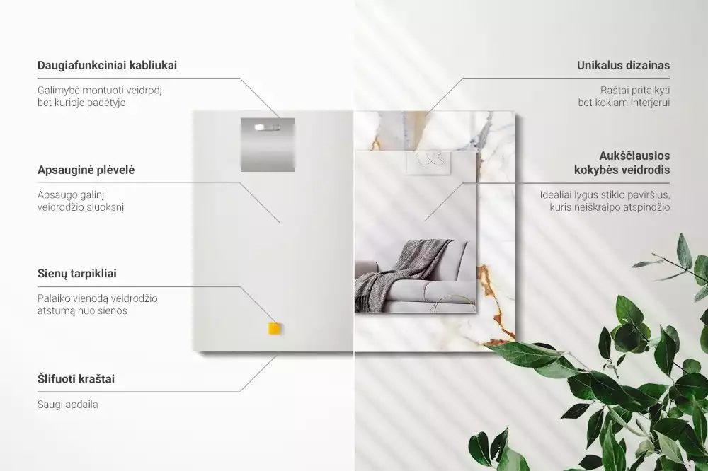 Rechteckiger dekorativer spiegel Marmor mit Adern