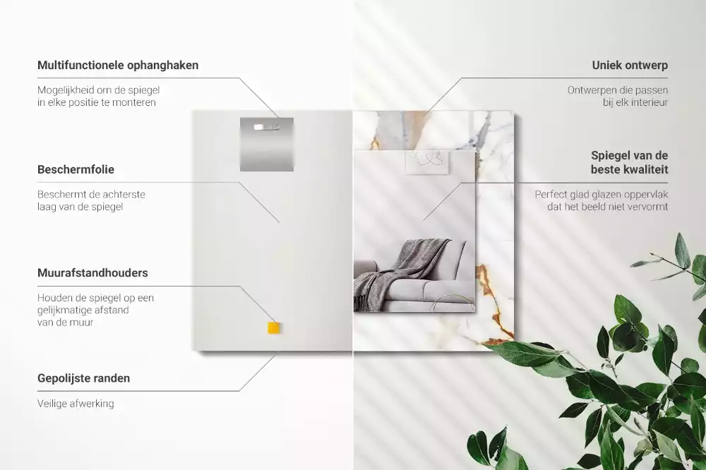 Rechteckiger dekorativer spiegel Marmor mit Adern