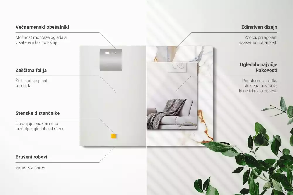 Rechteckiger dekorativer spiegel Marmor mit Adern