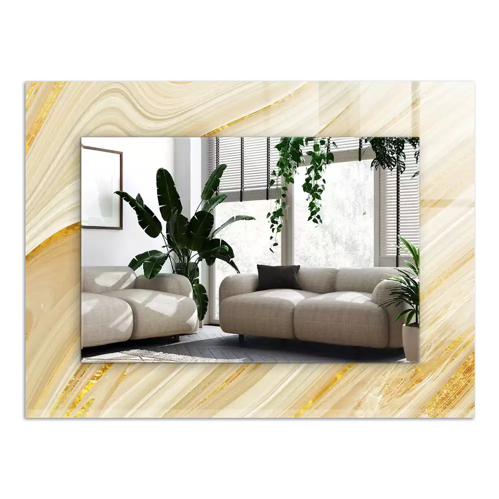 Spiegel mit rechteckigem aufdruck Gelbe abstrakte Linien