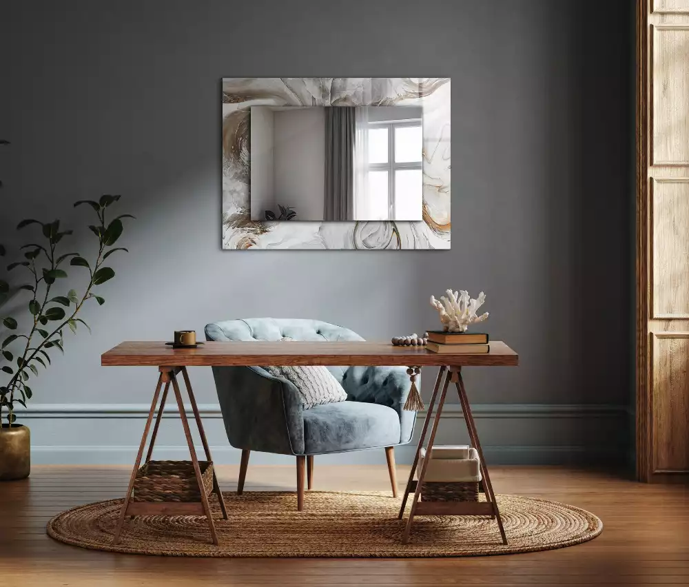 Rechteckiger spiegel Abstraktes Marmormuster