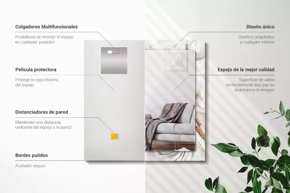 Rechteckiger spiegel Abstraktes Marmormuster