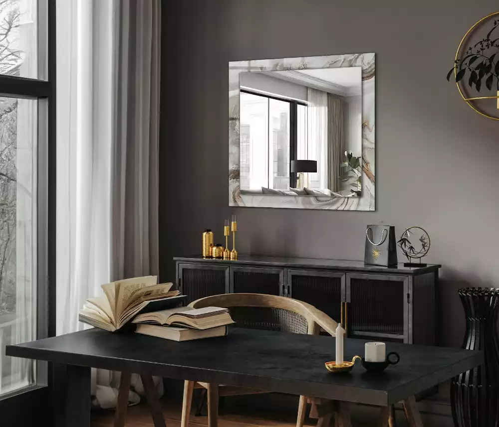 Rechteckiger spiegel Abstraktes Marmormuster